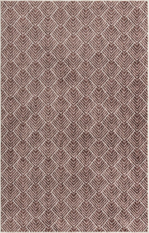 4' x 6' Riverbend · Geometric rug, dusty rose