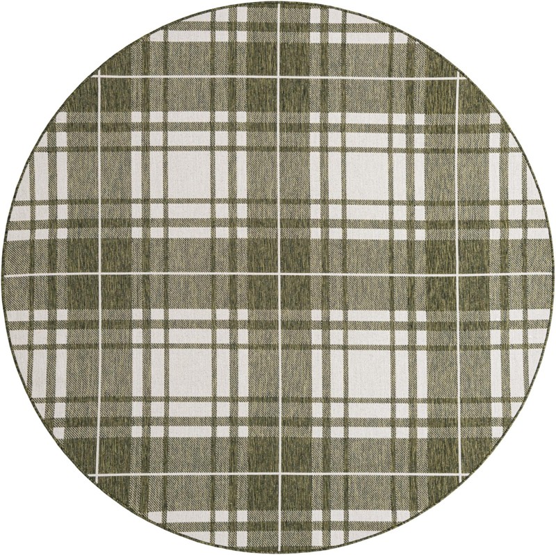 7' 10 x 7' 10 Maguire · Plaid Outdoor Rug, green