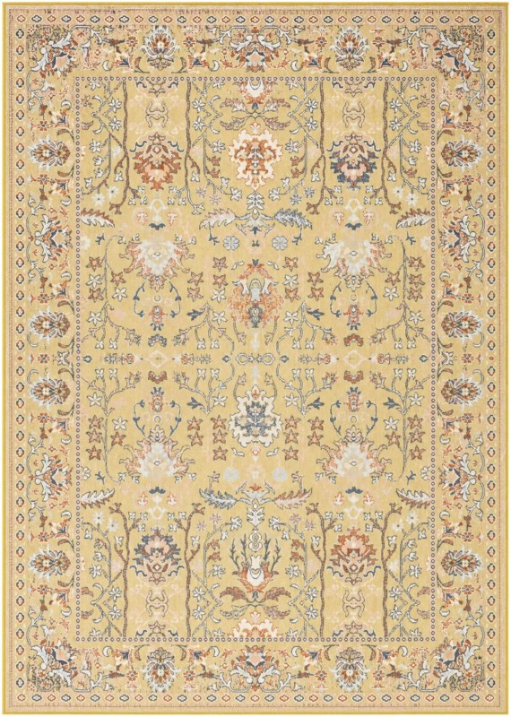 7' x 10' Sandys · Persian Washable Rug, yellow and blue