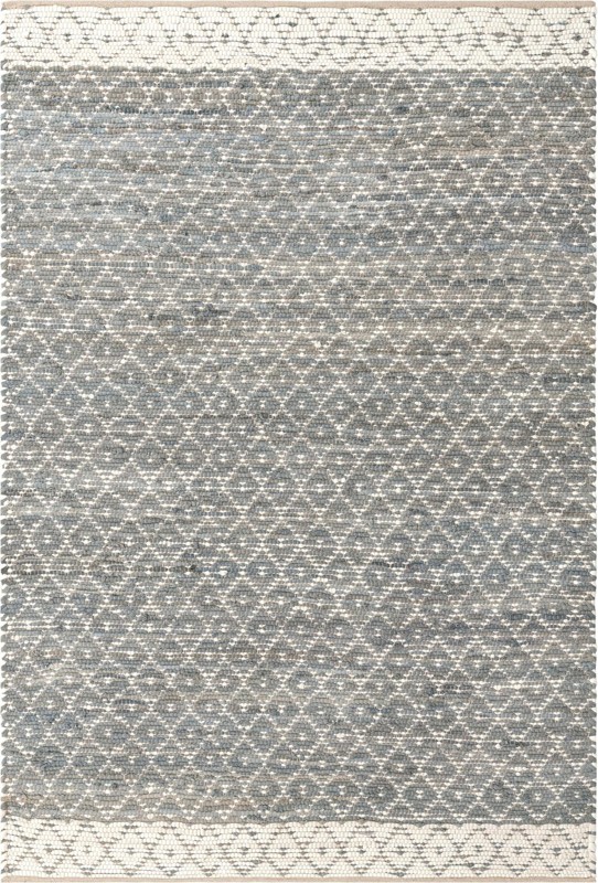 Grove · Border Chindi Rug, gray