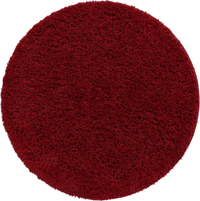 7' x 7' Hartwell · Solid shag rug, cherry red