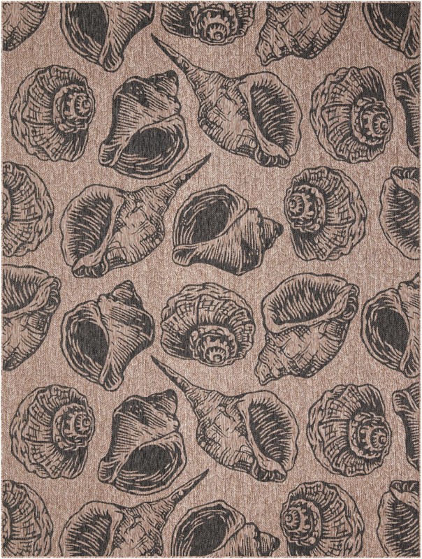 9' x 12' Arcata · Pictoral Outdoor Rug, brown and black