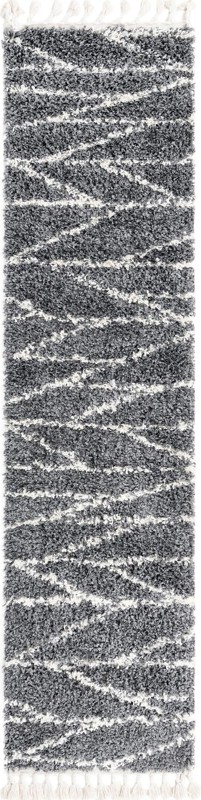Edenton · Linear shag rug, gray and ivory