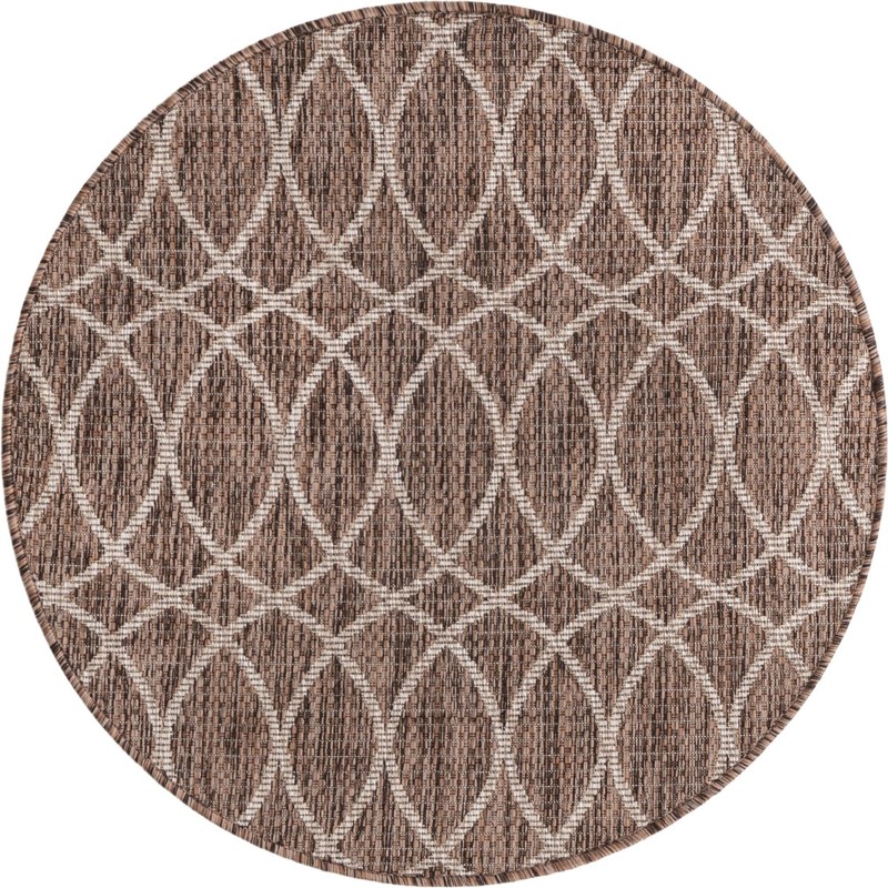 3' x 3' Atkins · Lattice Outdoor Rug, brown