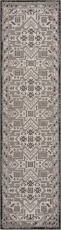Estuary · Border Outdoor Rug, charcoal gray