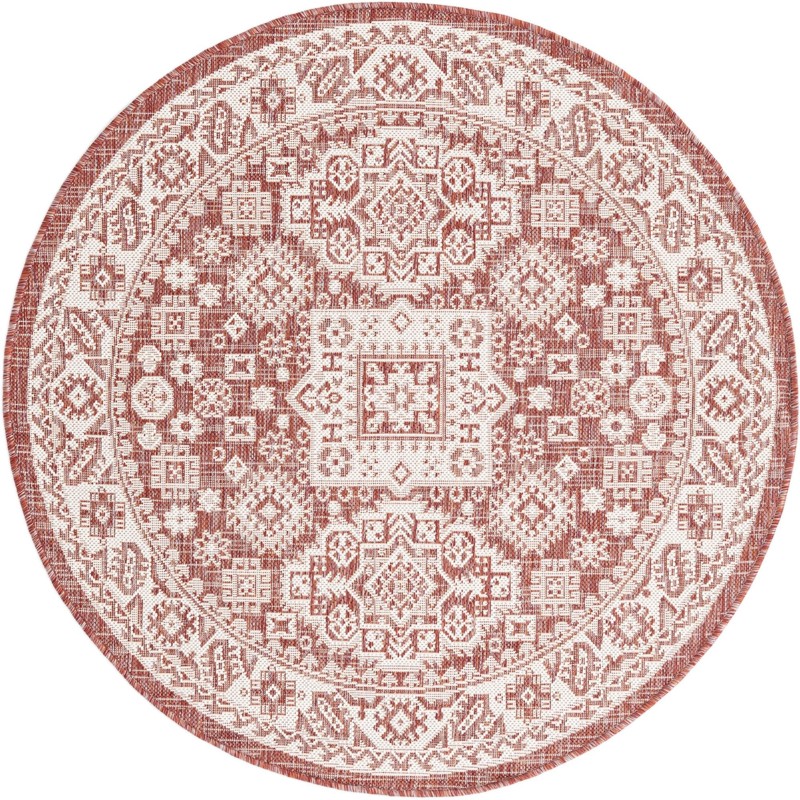 Bellamy · Tribal medallion Outdoor Rug, rust and ivory