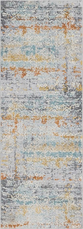 2' x 6' Upton · Abstract rug, grey