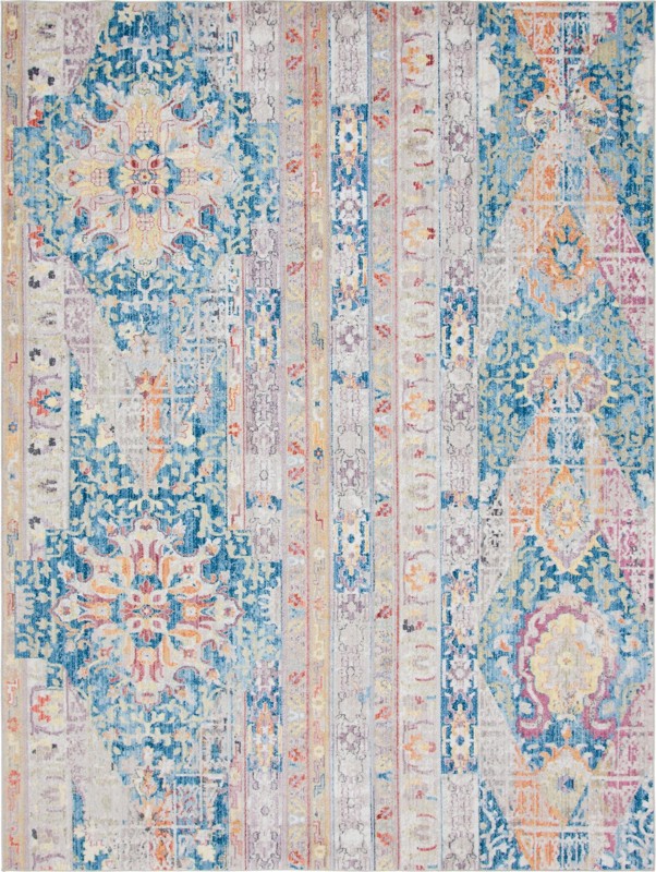 9' x 12' 2 Amos · Medallion rug, blue