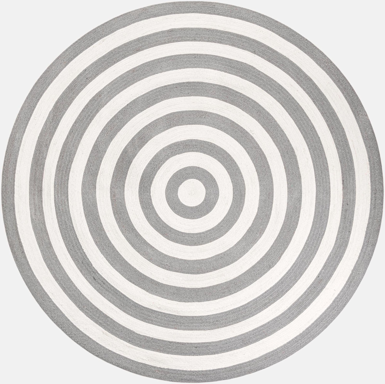 7' 10 x 7' 10 Dennison · Striped Washable Outdoor Rug, gray and white
