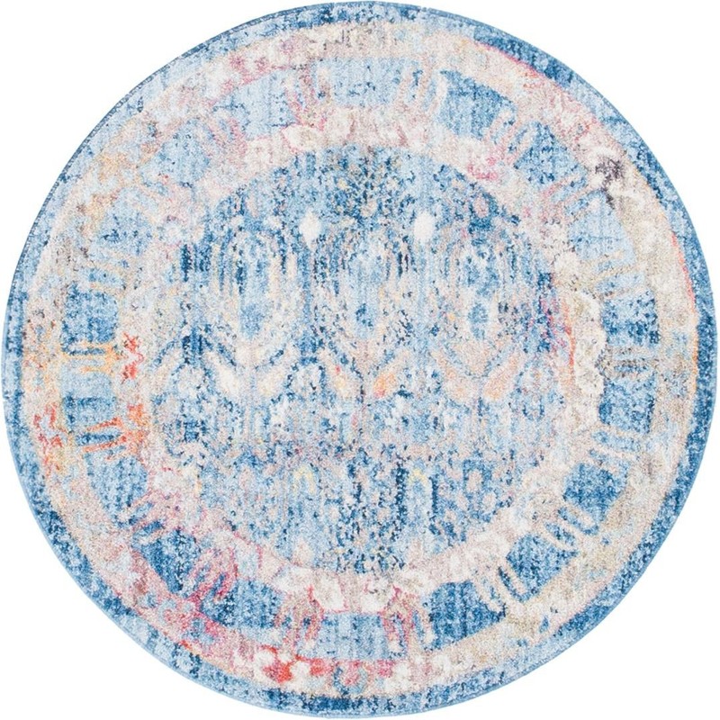 3' 3 x 3' 3 Mistral · Border rug, blue