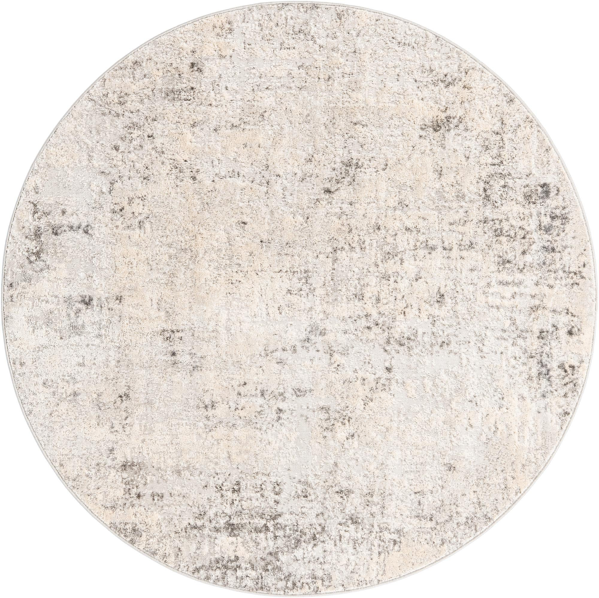 5' 3 x 5' 3 Stanton · Abstract rug, silver and ivory