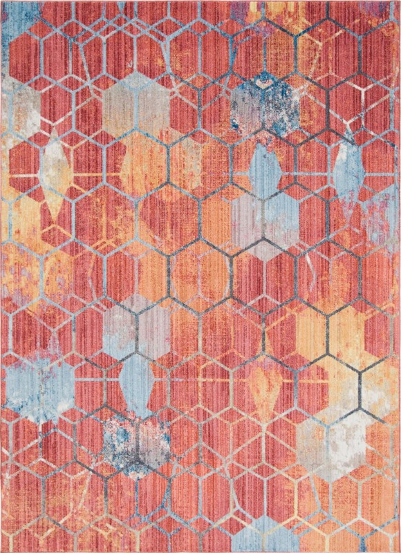 8' x 11' Huntley · Geometric rug, red