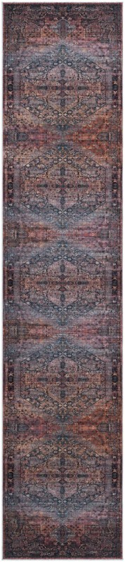 2' 7 x 12' Darnell · Medallion rug, rust and navy