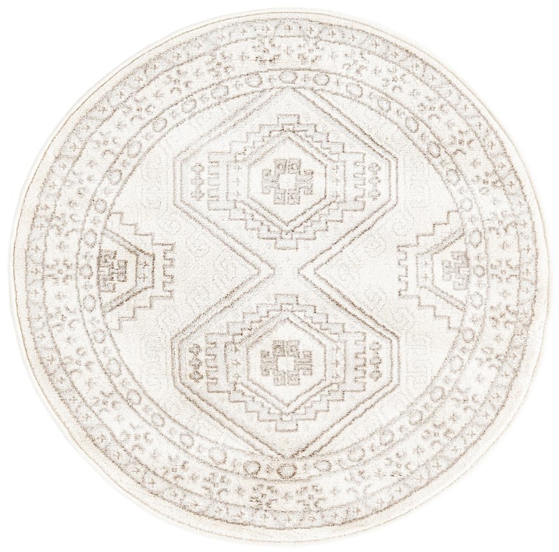 3' x 3' Harmon · Geometric diamond rug, ivory and brown