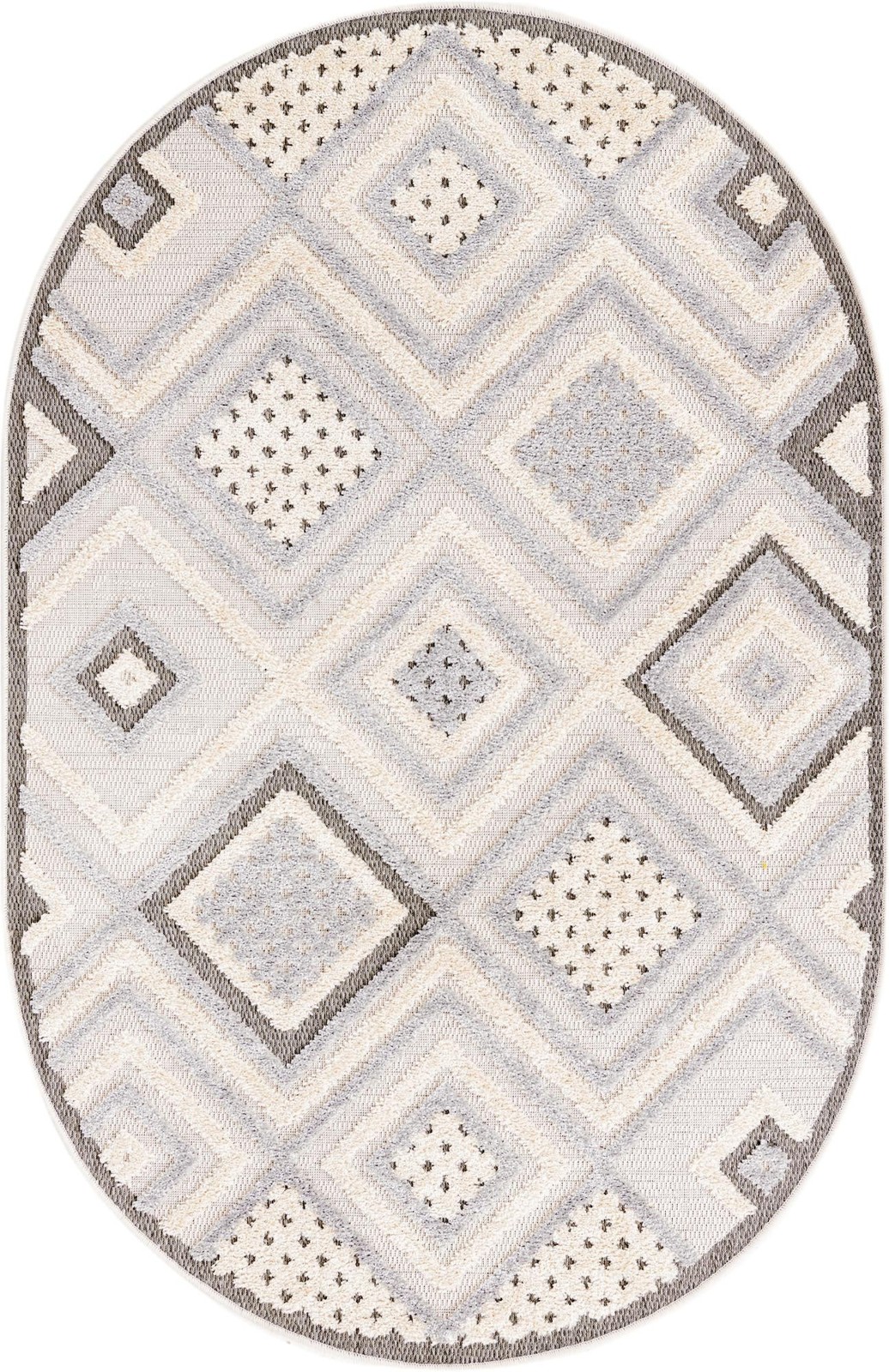4' x 6' Crowley · Diamond geometric rug, beige and gray