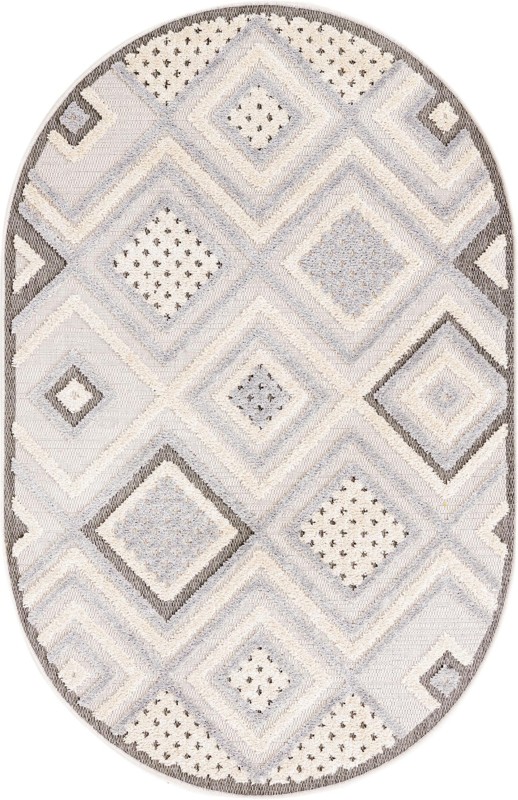 Crowley · Diamond geometric rug, beige and gray