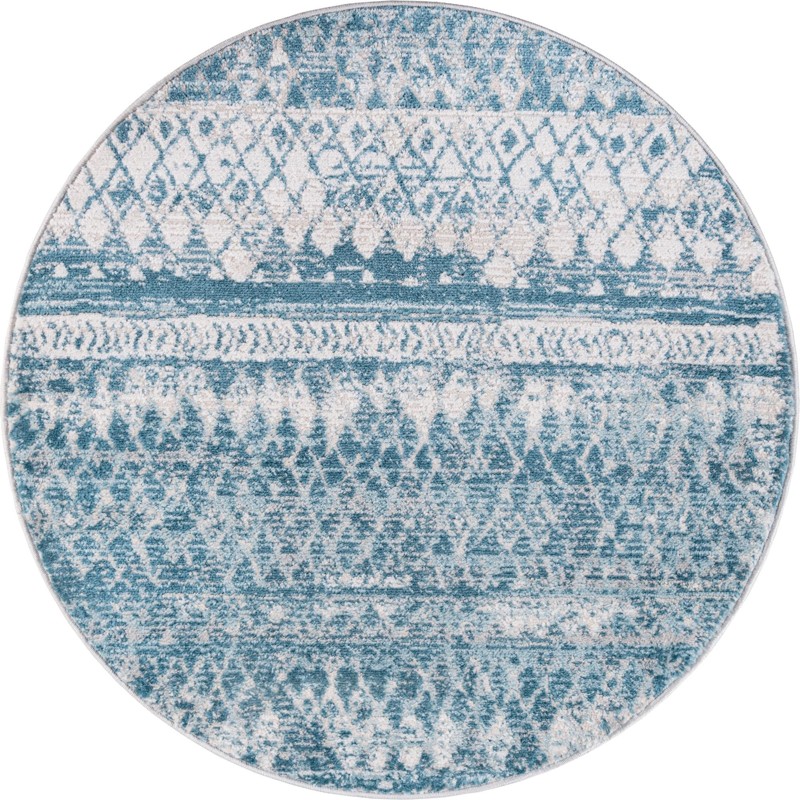 3' 3 x 3' 3 Collier · Diamond rug, blue