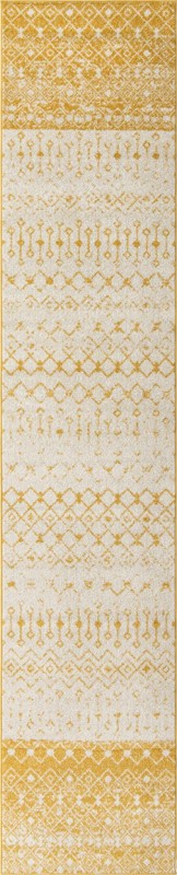 3' 3 x 16' 5 Vernon · Geometric oval rug, yellow and ivory
