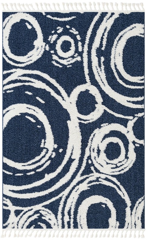 5' 3 x 8' Beech · Abstract rug, blue