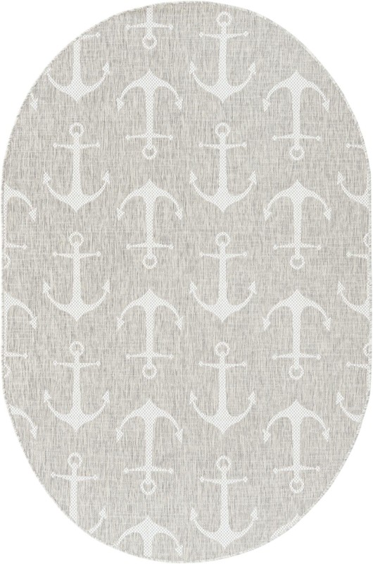 5' 3 x 8' Millbrook · Anchor Outdoor Rug, gray and ivory