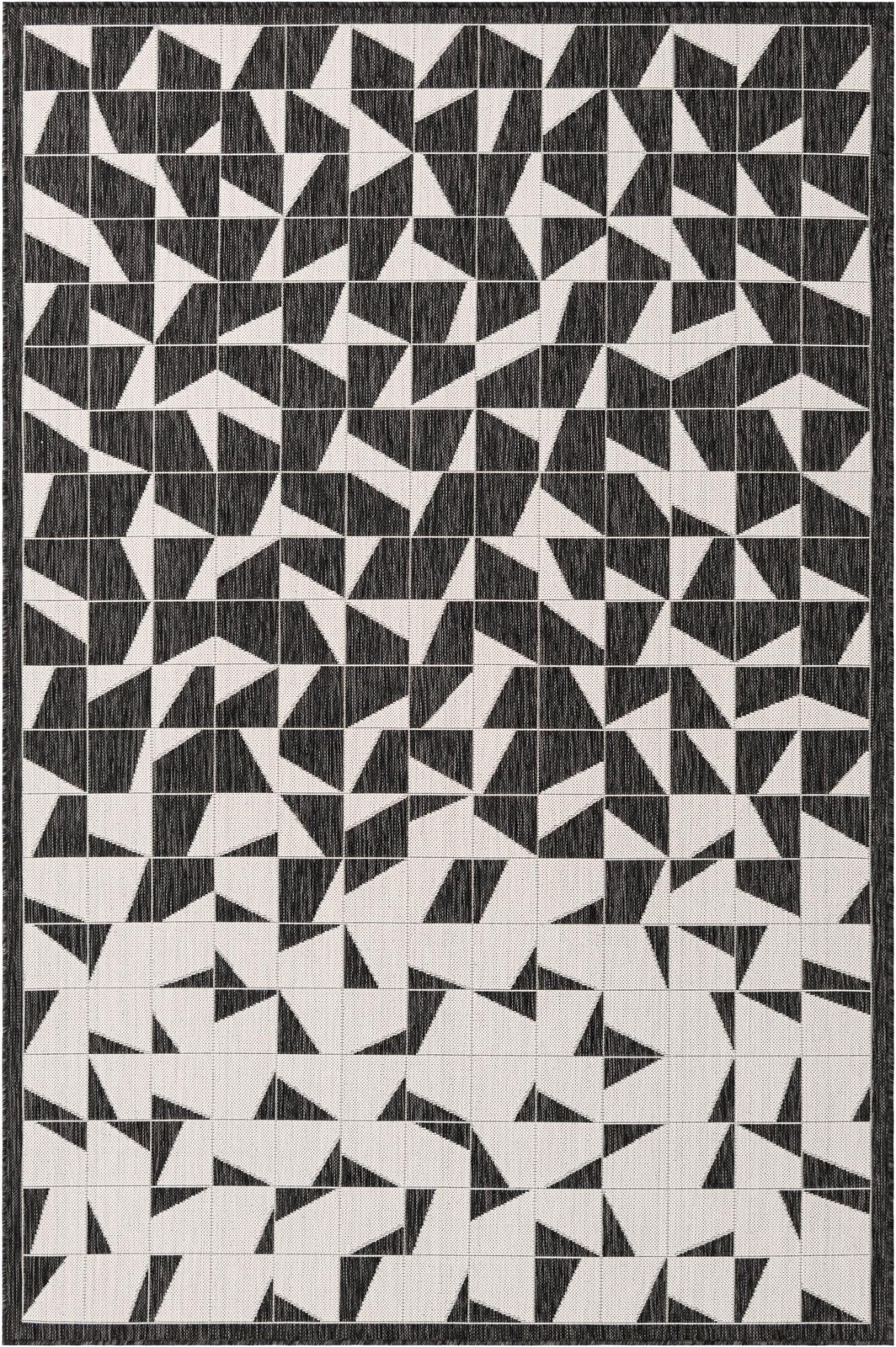6' x 9' Hildreth · Geometric Outdoor Rug, black and white
