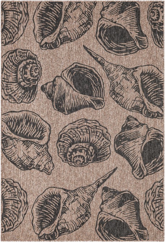 6' x 9' Arcata · Pictoral Outdoor Rug, brown and black