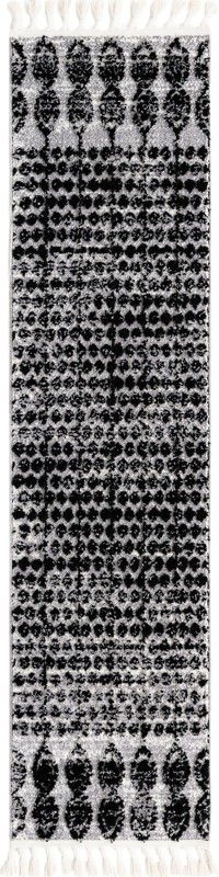 2' x 8' Ferrall · Tribal striped rug, black and ivory
