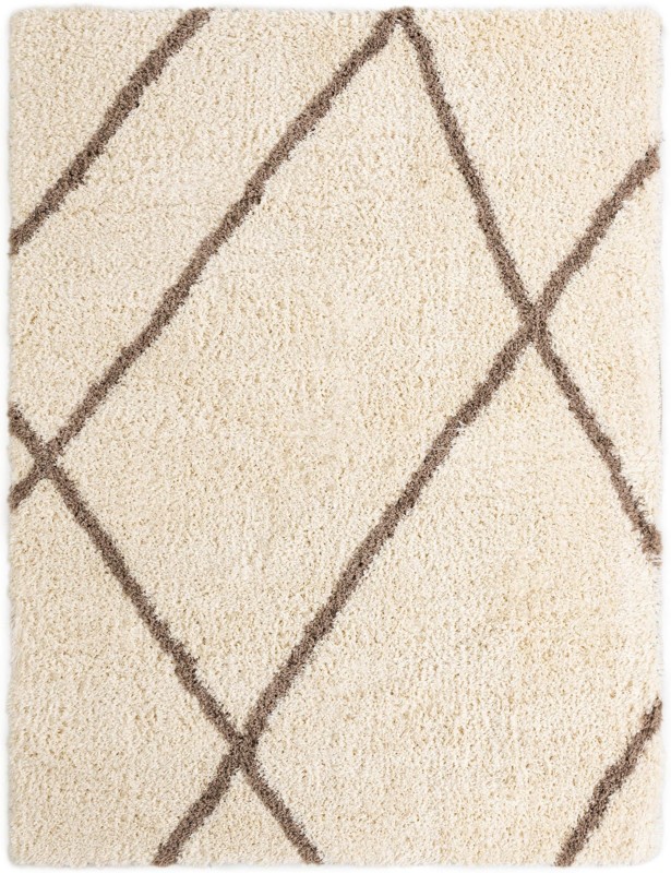 9' x 12' Rockingham · Diamond shag rug, pearl and khaki