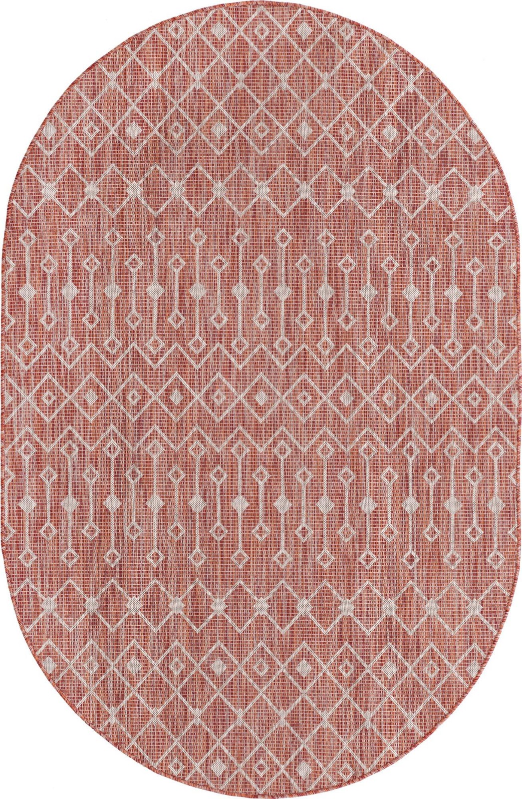 5' 3 x 8' Kearney · Geometric Outdoor Rug, rustred
