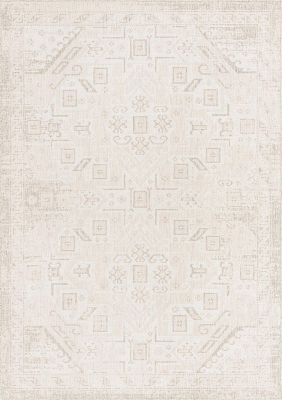 7' 10 x 11' Estuary · Border Outdoor Rug, light gray