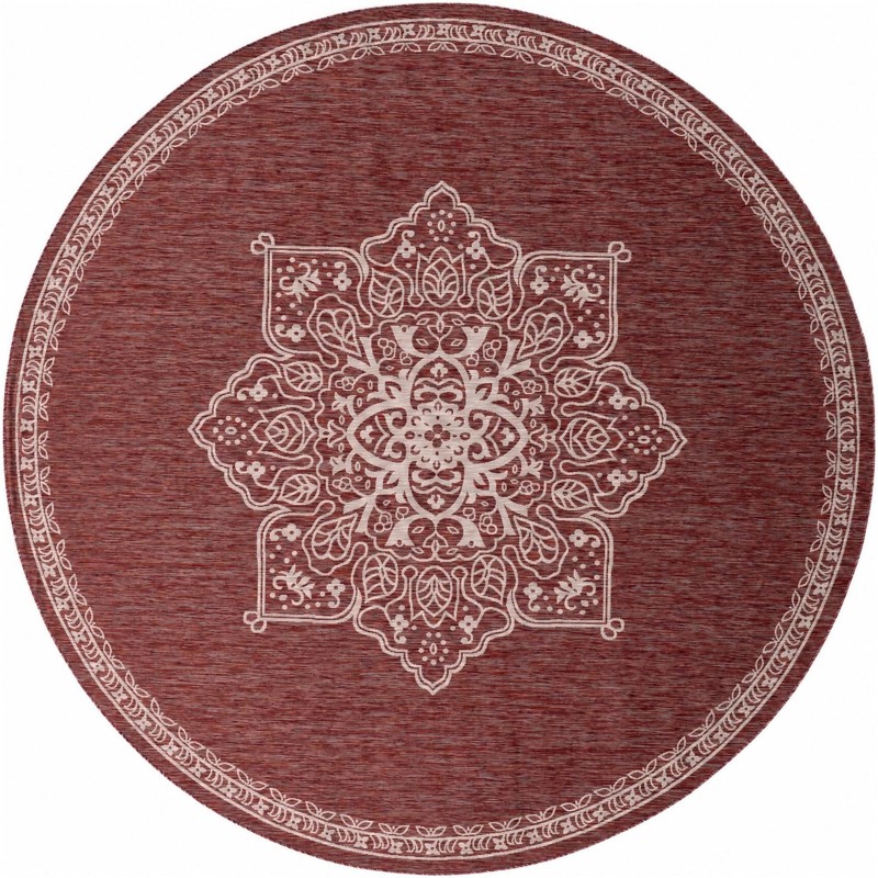 Rhys · Medallion Outdoor Rug, rustred
