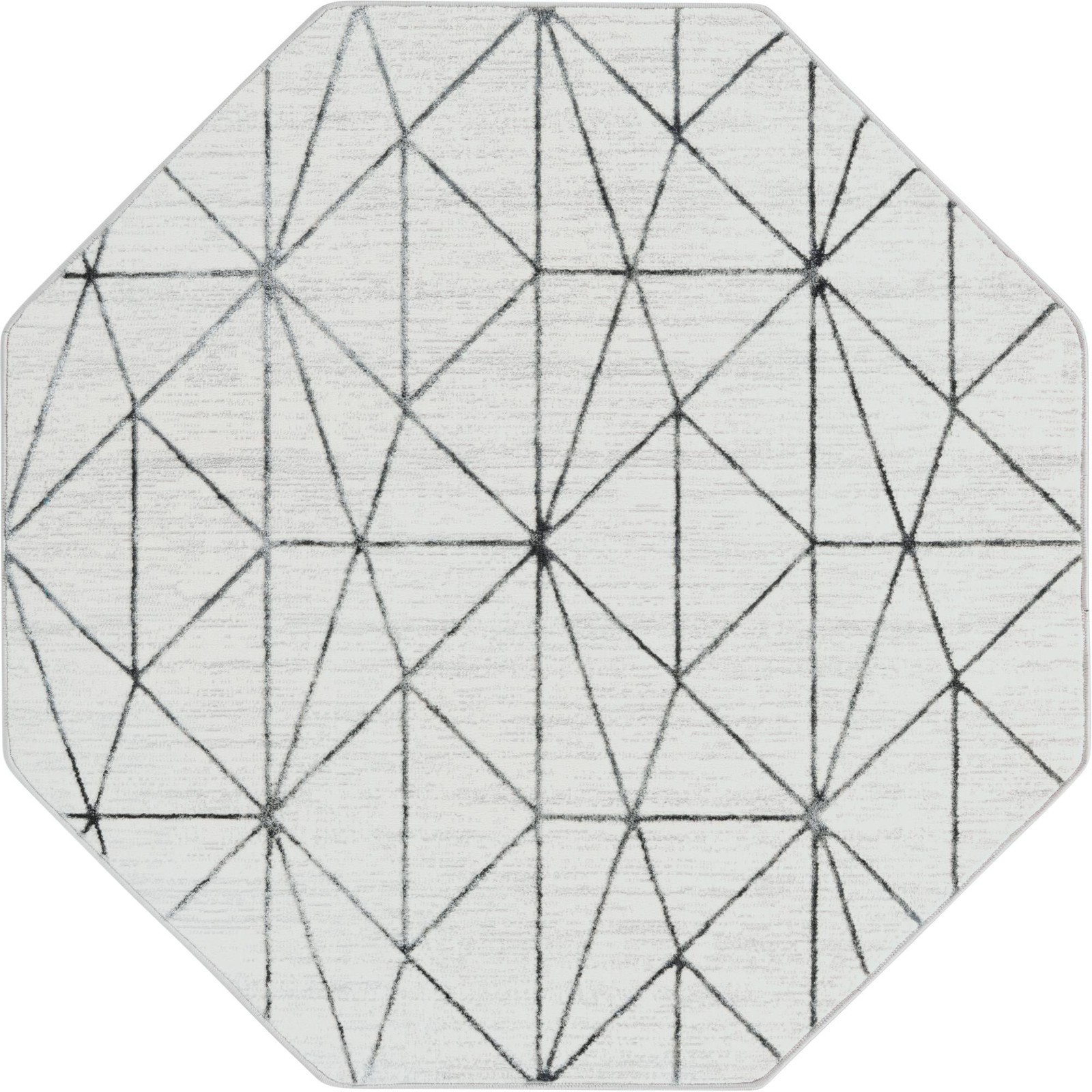 5' 3 x 5' 3 Gilman · Geometric rug, white