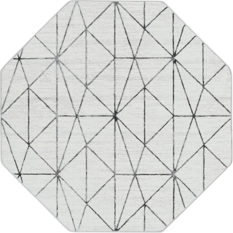 Gilman · Geometric rug, white