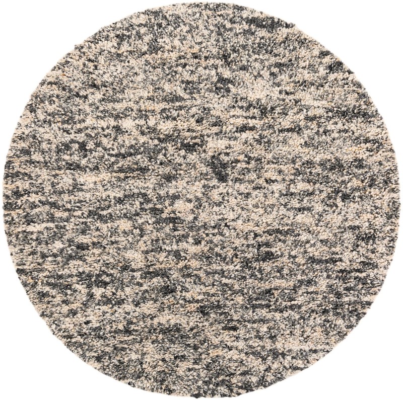 7' 10 x 7' 10 Powell · Abstract Wool Shag Rug, salt and pepper