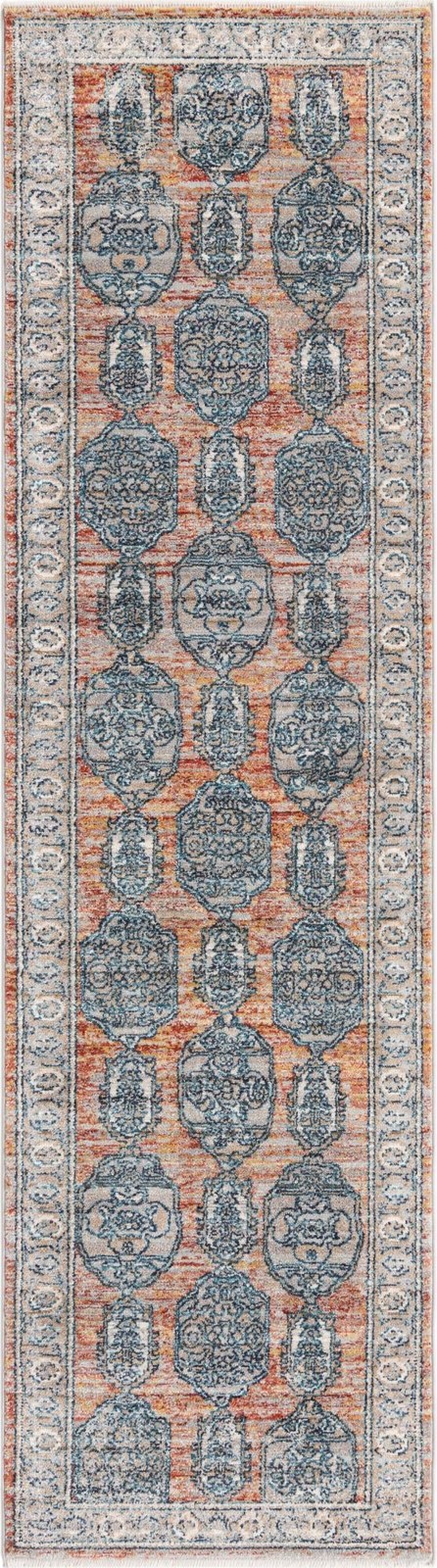 2' 7 x 10' 2 Pullman · Medallion rug, brick and ivory