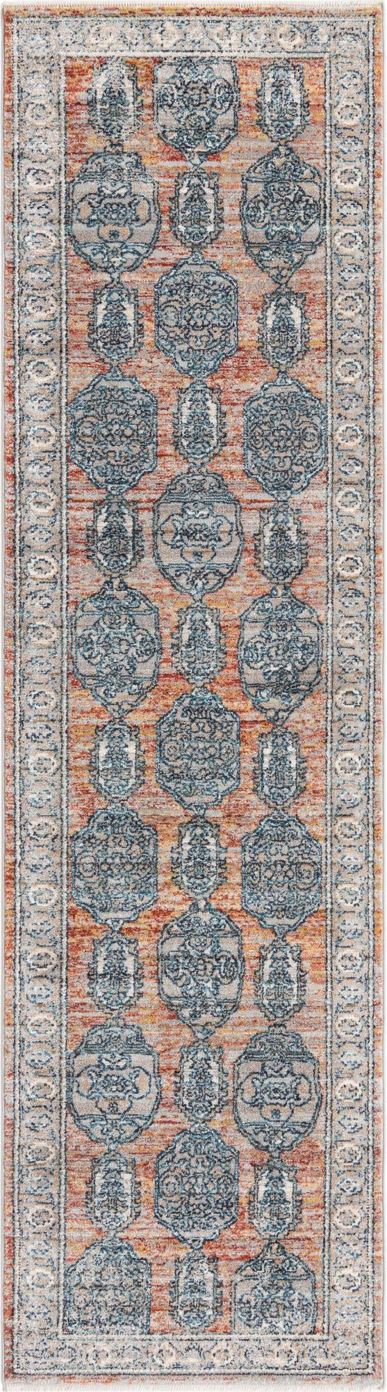 2' 7 x 10' 2 Pullman · Medallion rug, brick and ivory