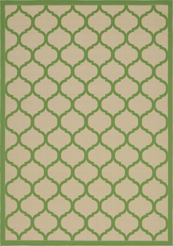 Fanshawe · Trellis Outdoor Rug, green and beige