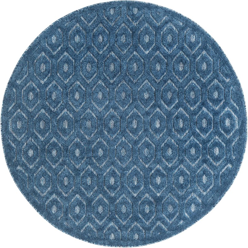 5' 3 x 5' 3 Roanoke · Lattice Outdoor Rug, navy and blue