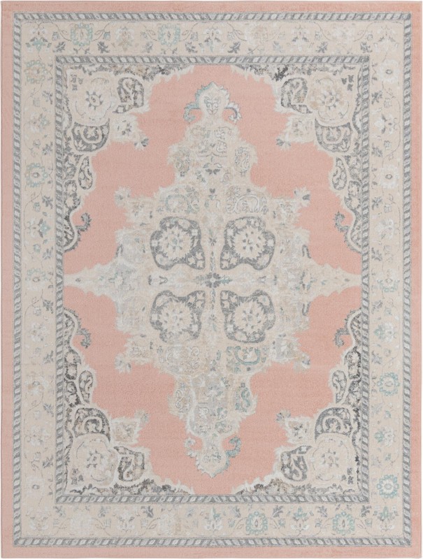 10' x 13' Selby · Border rug, rose