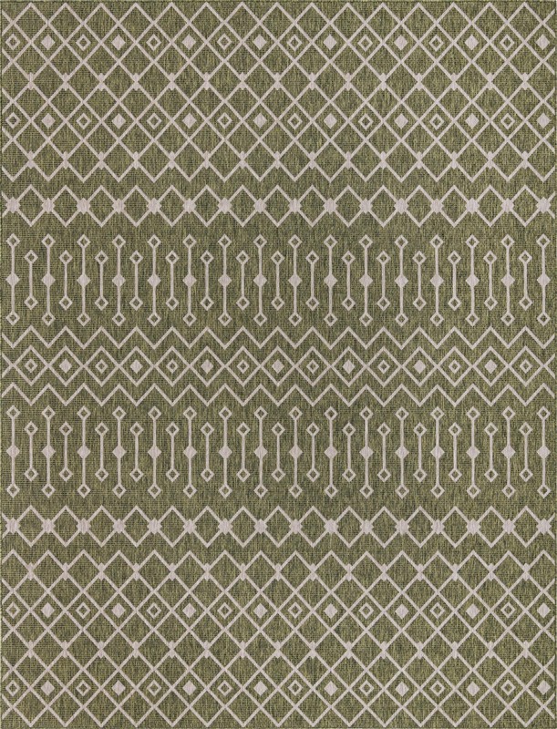 10' x 13' Kearney · Chevron Outdoor Rug, green