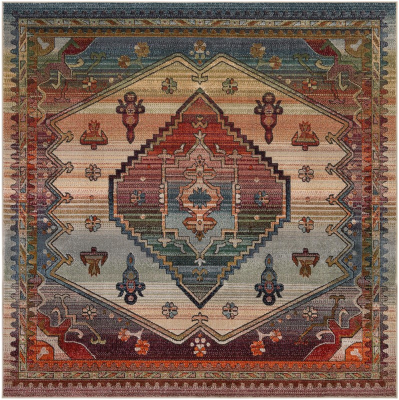 8' x 8' Truckee · Border rug, multi