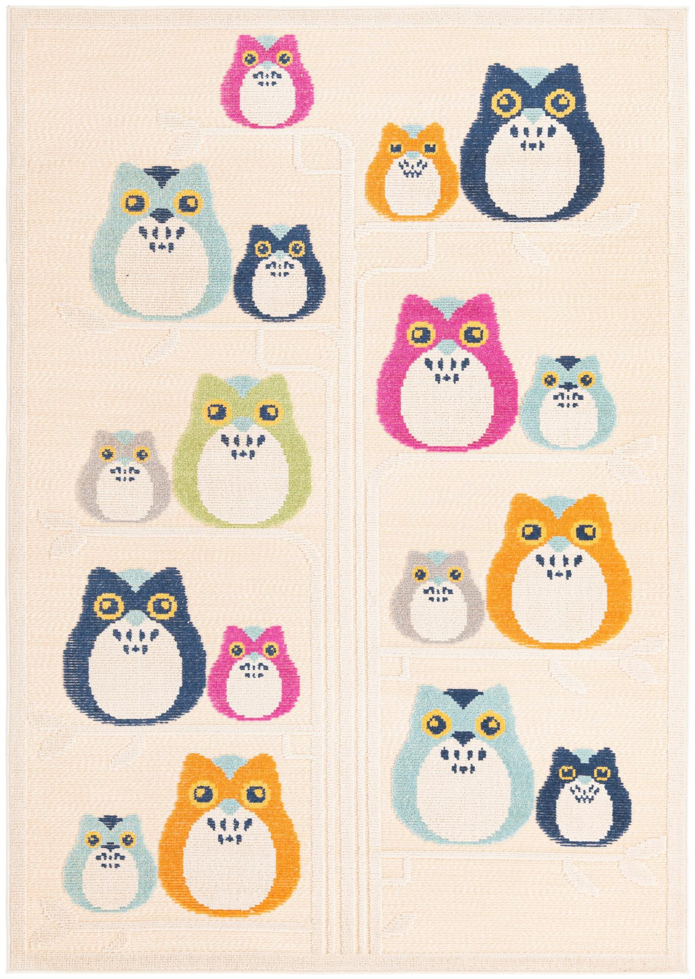 5' 3 x 7' 7 Easton · Owl Outdoor Rug, beige and multicolor