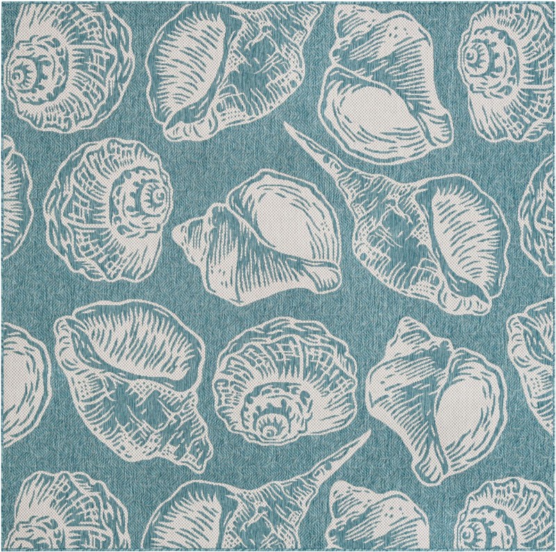 7' 10 x 7' 10 Arcata · Pictoral Outdoor Rug, aqua