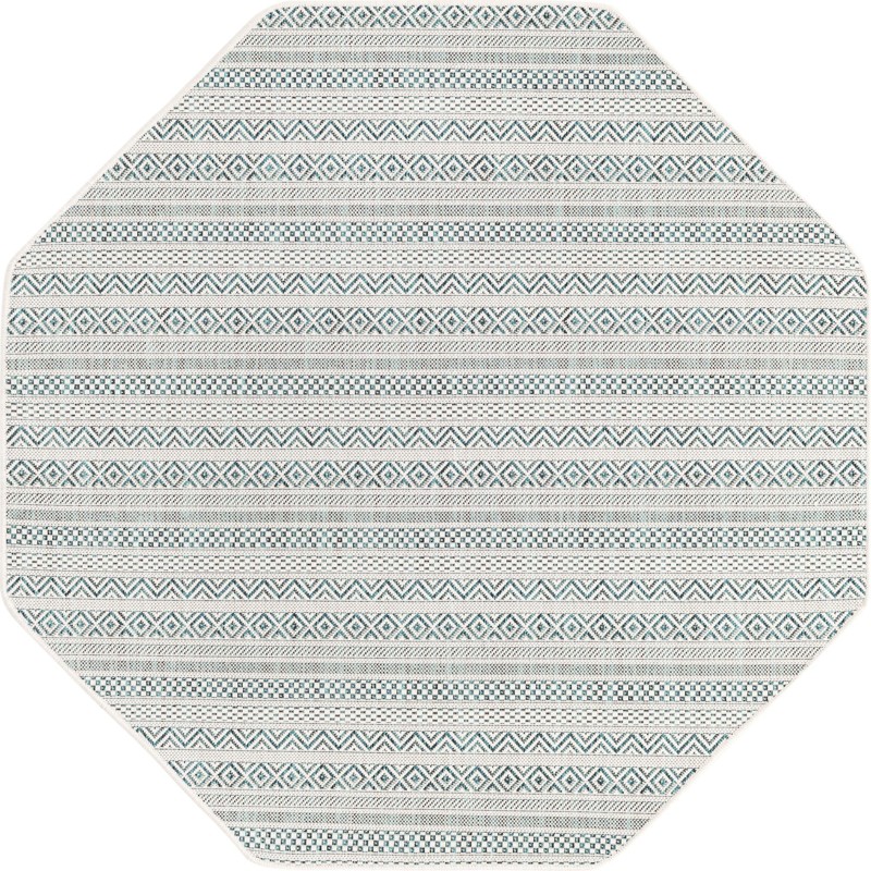 5' 3 x 5' 3 Merlin · Diamond Outdoor Rug, teal