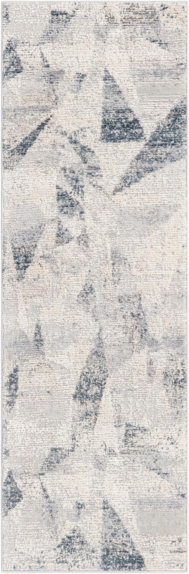 2' 2 x 6' Alden · Abstract geometric rug, gray and blue