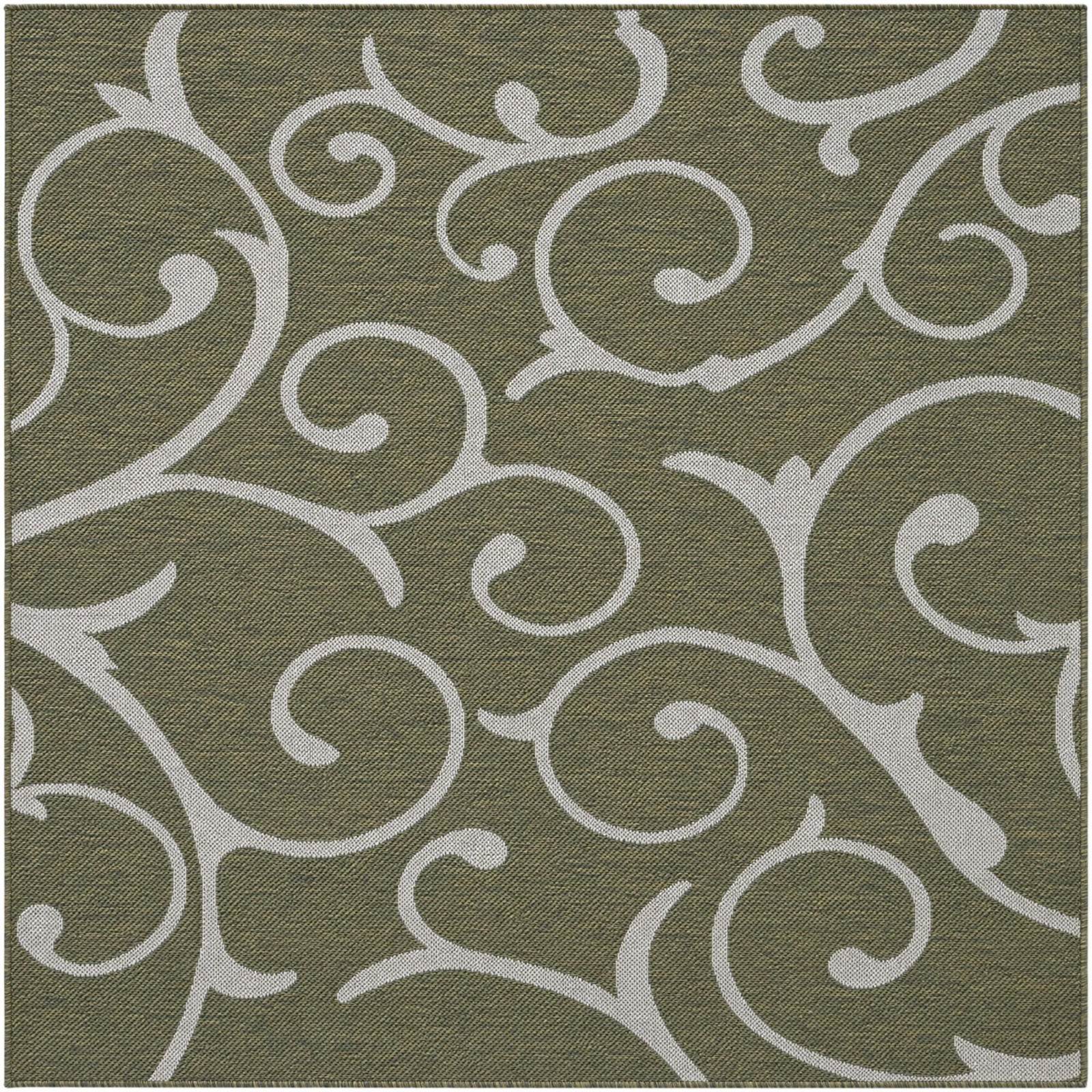 5' 3 x 5' 3 Shale · Floral / botanical Outdoor Rug, green