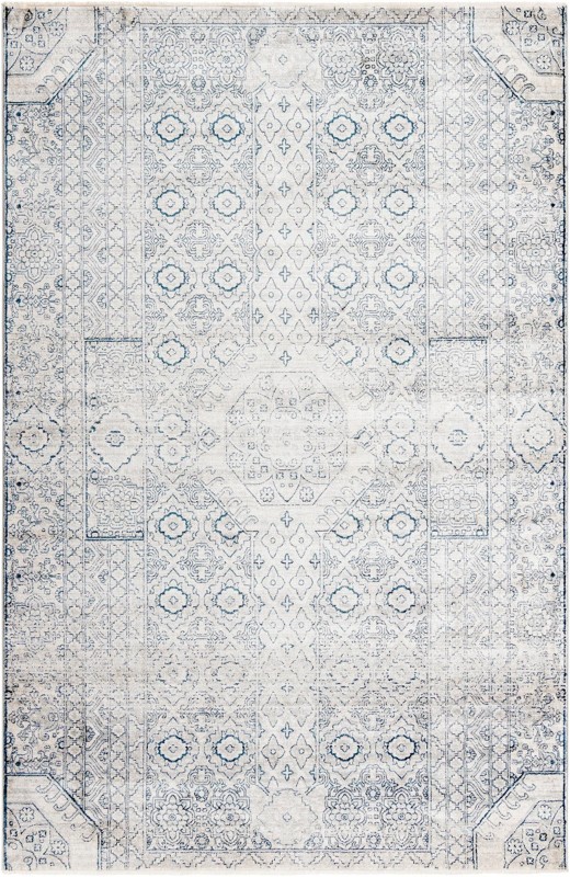 6' x 9' 2 Bradshaw · Border rug, gray