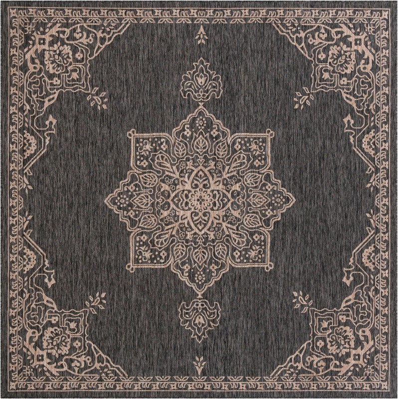 10' x 10' Rhys · Border Outdoor Rug, charcoal