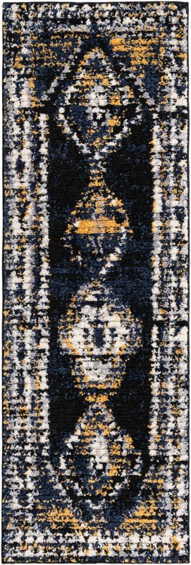 2' x 6' Corbin · Border rug, blue