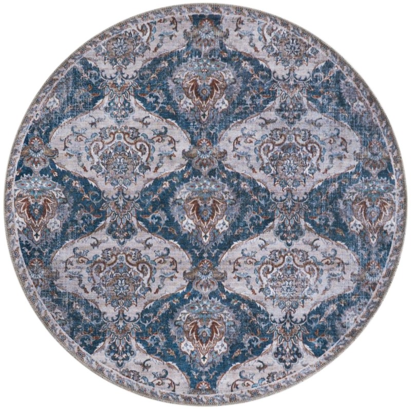 McCall · Damask rug, blue and ivory
